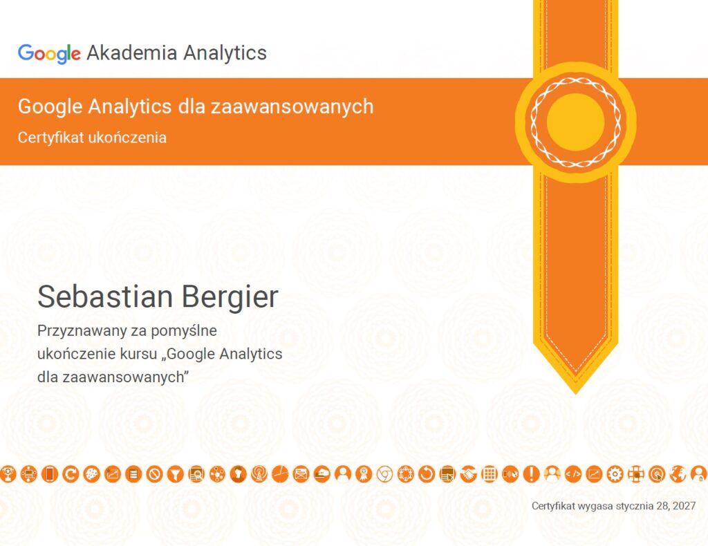 Kurs Google Google Analitics Advanced - SEO Radomsko